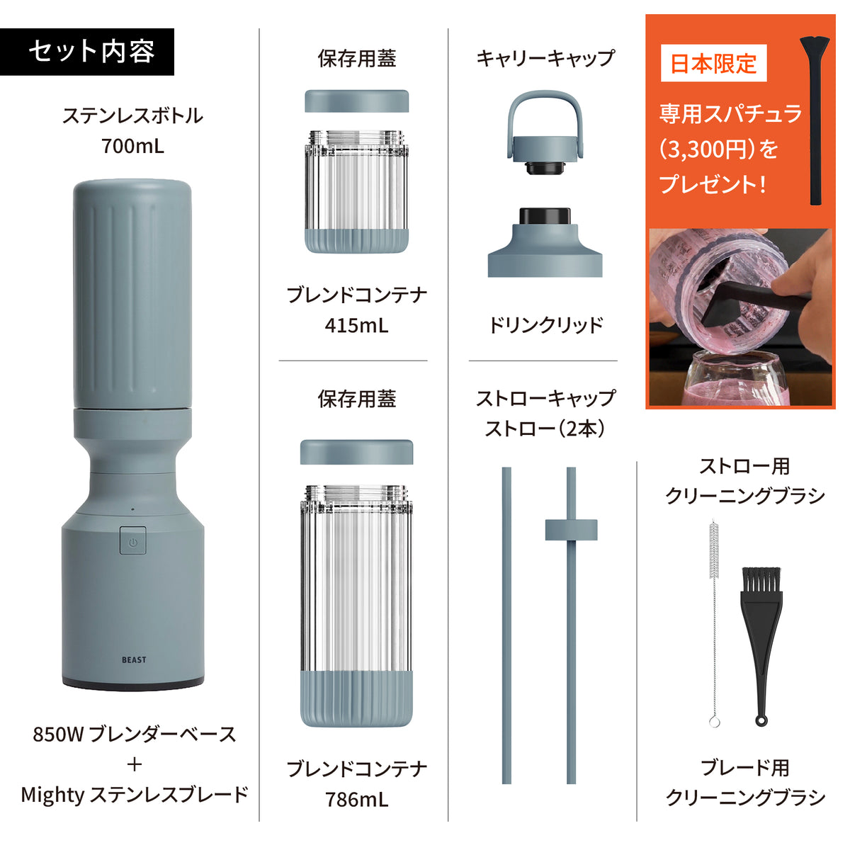 Beast® ステンレススチールブレンダー Mighty 850